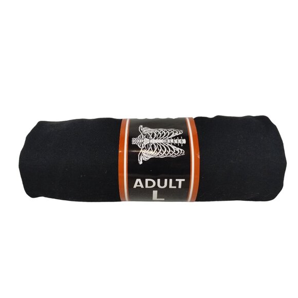 Unisex Adult Large Black Skeleton Chest Rib Bones Halloween Novelty T-shirt - Picture 3 of 3